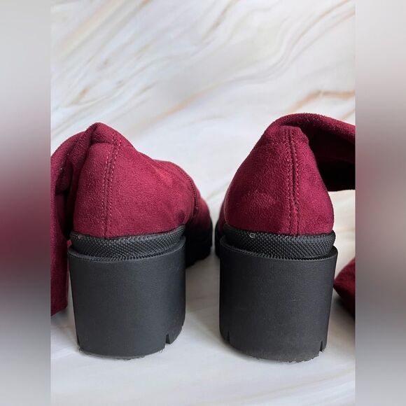 WILD DIVA Women's Lug Sole Platform Knee High Boot Block Heeled Faux Suede Shoes - Picture 5 of 11